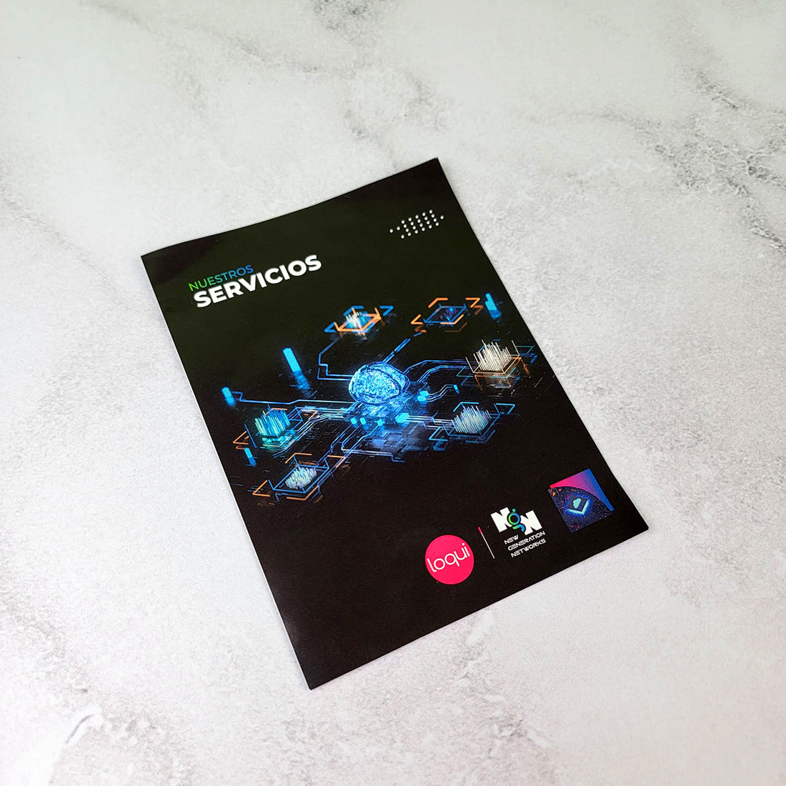 Ciento de Bifoliares Carta Corporativos Full Color, Medida 8.5x11 pulgadas.