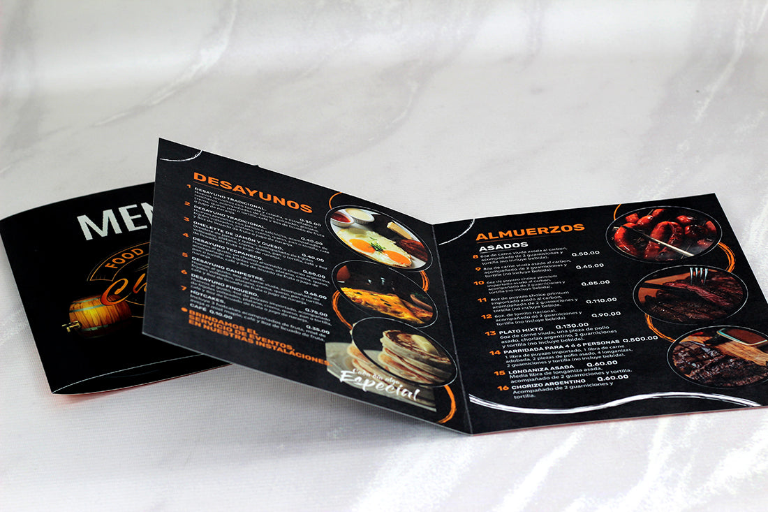 12 Menús para Restaurante Laminados. Medidas: 12x19 Pulgadas.