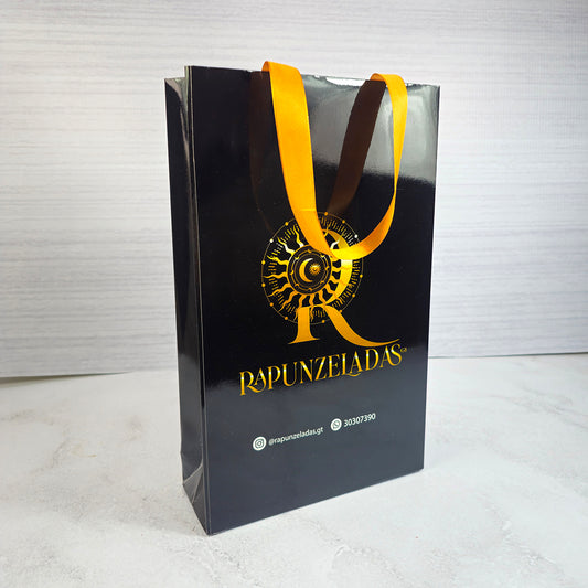 Ciento de Bolsas Boutique Negra Laminada Grande Medidas 22x36x8cm.