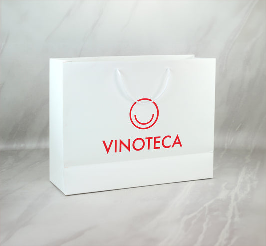 Ciento de Bolsas Tipo Boutique Impresas en Papel Sintético Laminadas Full Color Medidas: 30X 23X13 CM