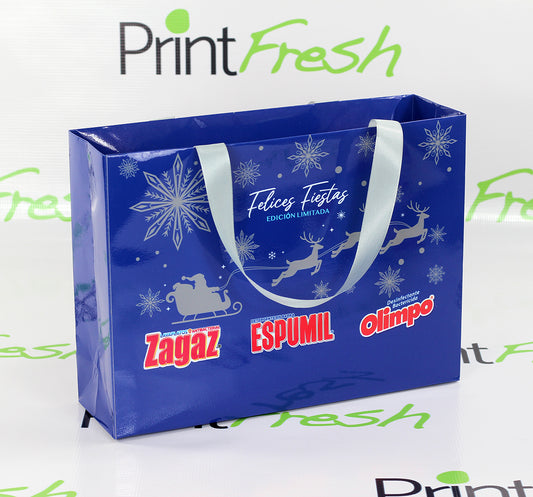 100 Bolsas Boutique Premium. Laminadas Mate o Brillante. Medidas: 35x26x10 cm
