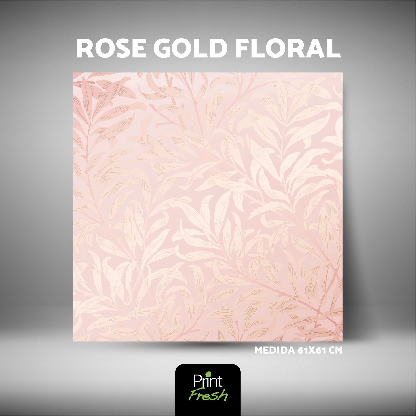 Backs para Fotografía Rose Gold Floral Medida 60x60cm.