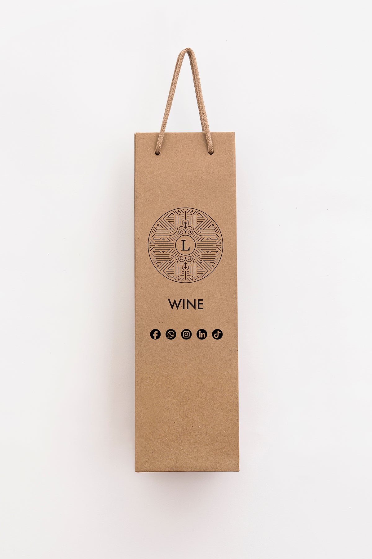 Millar de Bolsas para Vino Personalizadas Papel Kraft. Medidas: 10x35x9 cm