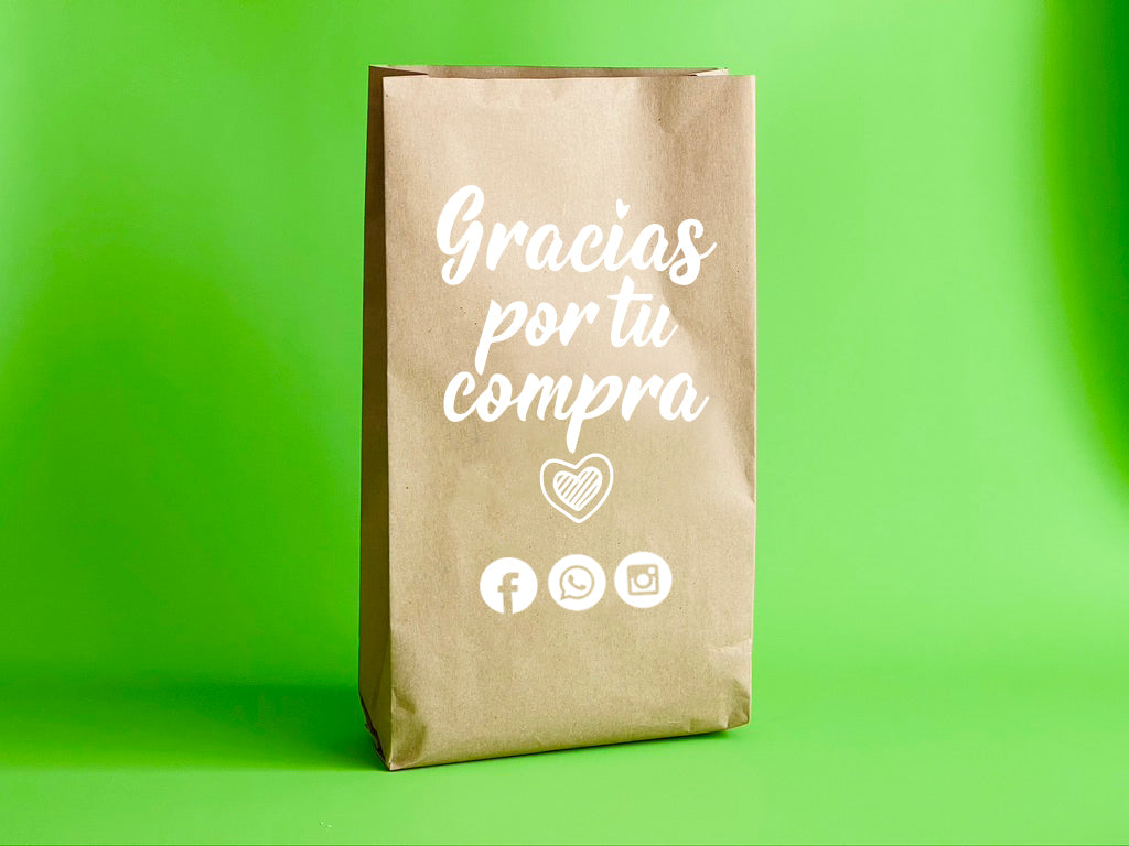 Millar de Bolsa Kraft Impresas en Blanco. Medidas: 22x40x8cm