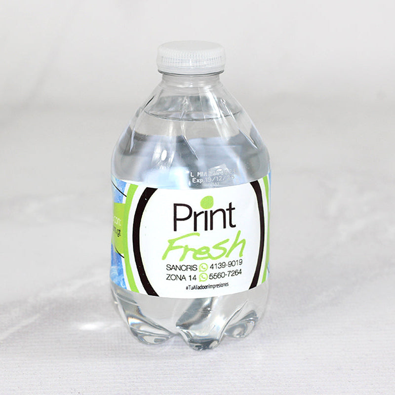 500 Etiquetas para Botellas Agua Pura 236 ml. Medida 22x4 cm.