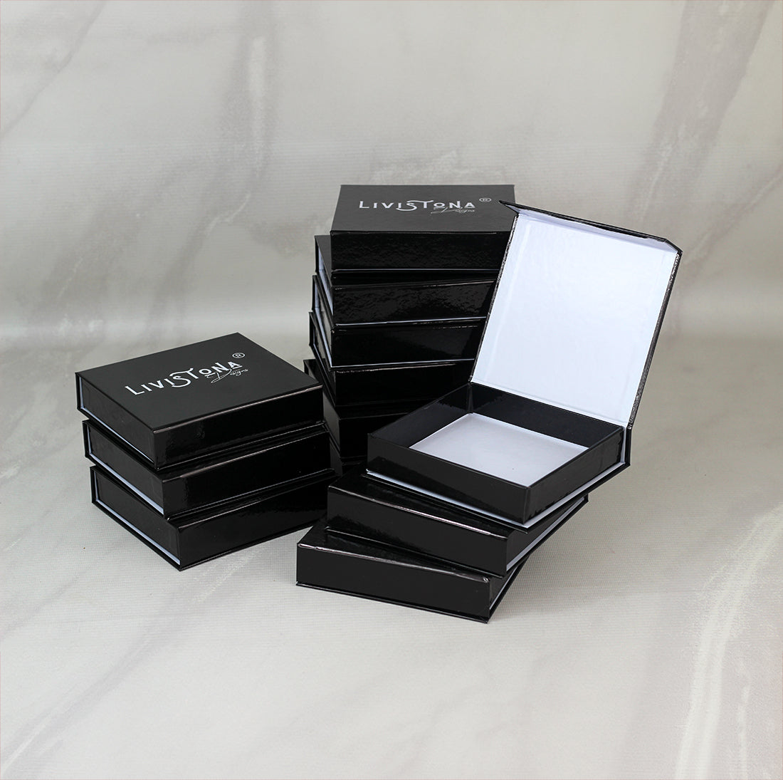 12 Cajas Rígidas Tipo Cofre con Imán en Cierre Medidas: 14x13x3 CM