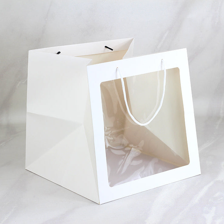 25 Bolsas Grandes Premium para Pasteles, Semi Rígida con Ventana de Acetato Medidas: 30x30x30 cm