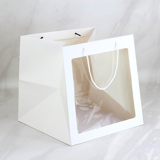 25 Bolsas Grandes Premium para Pasteles, Semi Rígida con Ventana de Acetato Medidas: 30x30x30 cm