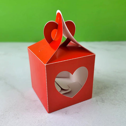 Ciento de Cajitas Tipo Corazón Full Color Pequeñas Medidas: 6x6x12 cm.