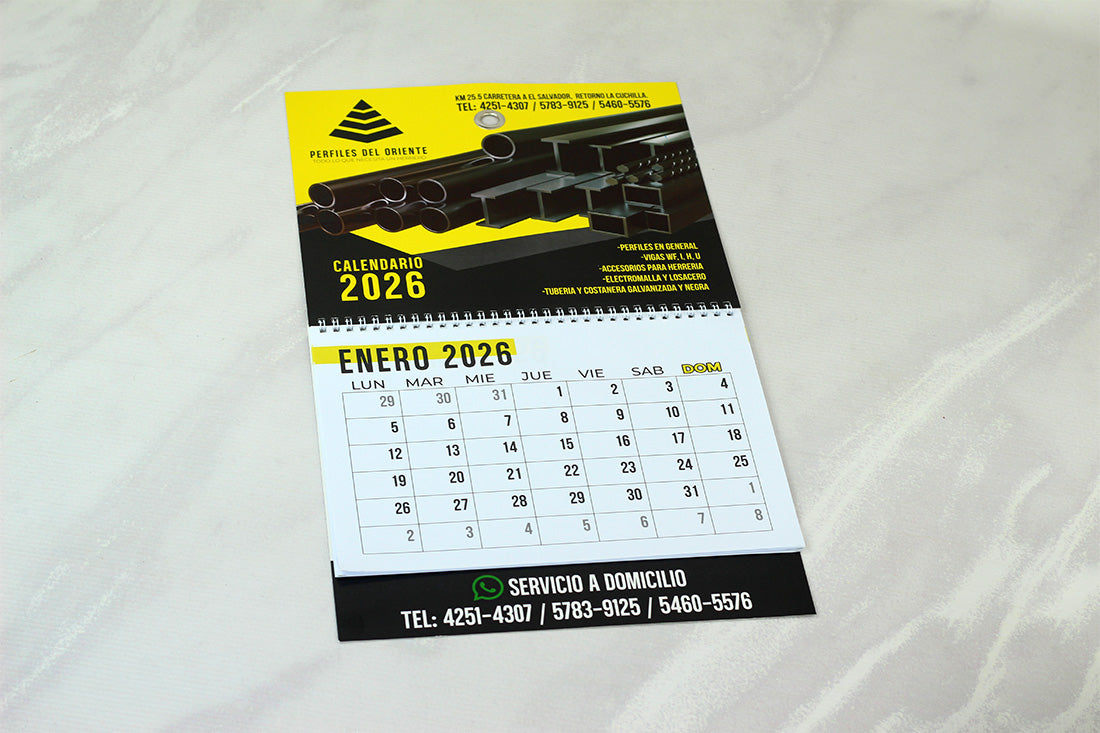 Millar de Calendarios de Pared Corporativos con 12 meses. Medidas 11x17 pulgadas