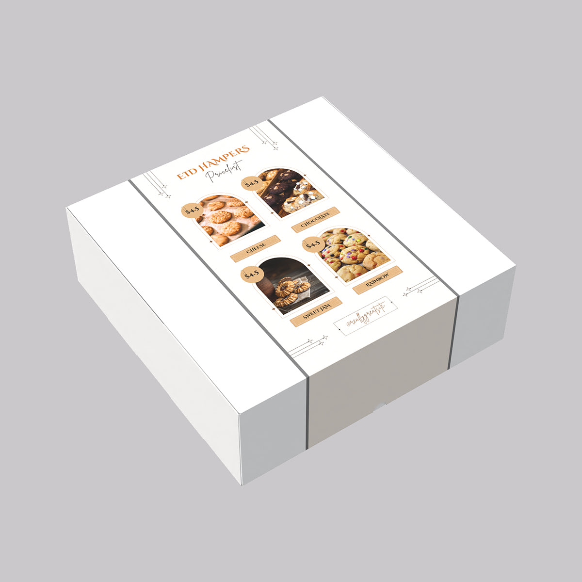 Ciento de Cajas Cuadradas Medidas: 30x30x10 cm. Material Texcote. Incluye 100 personalizados.