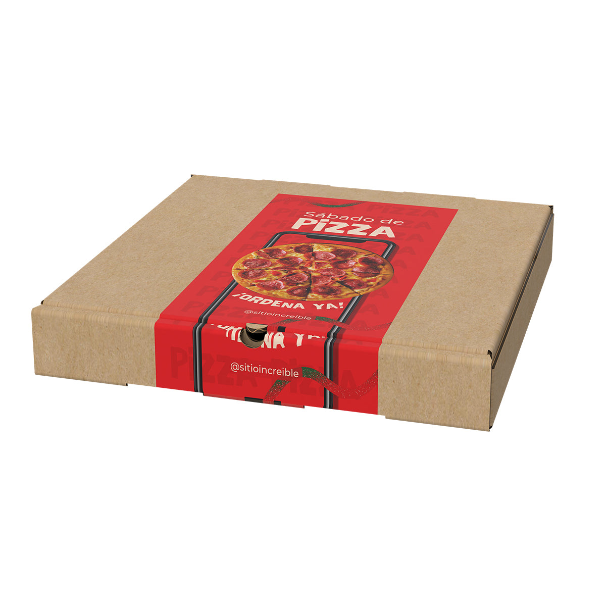 Ciento de Cajas para Pizza 13" Personalizadas Medidas: 13x13x2 pulgadas.