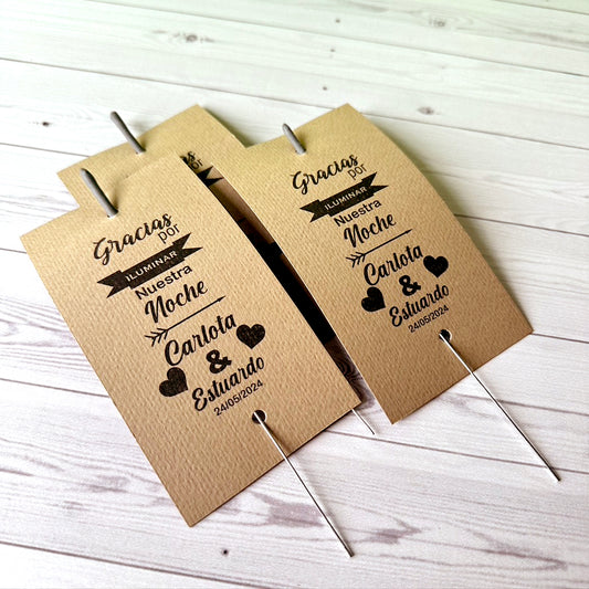 Ciento de Etiquetas en Kraft para Eventos. Medidas 3x5 pulgadas.