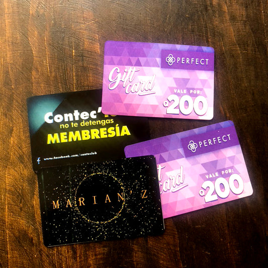 12 Gift Cards en Pvc Sublimadas. Medidas: 8.5x5.5cm