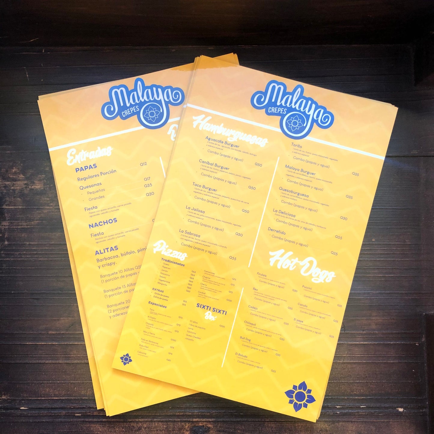 12 Menús para Restaurantes Oficio Laminados Rígidos Encapsulados Tiro y Retiro