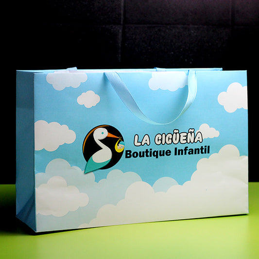 1 Ciento de Bolsas Tipo Boutique Full Color Grande Medidas: 37x24x10cm