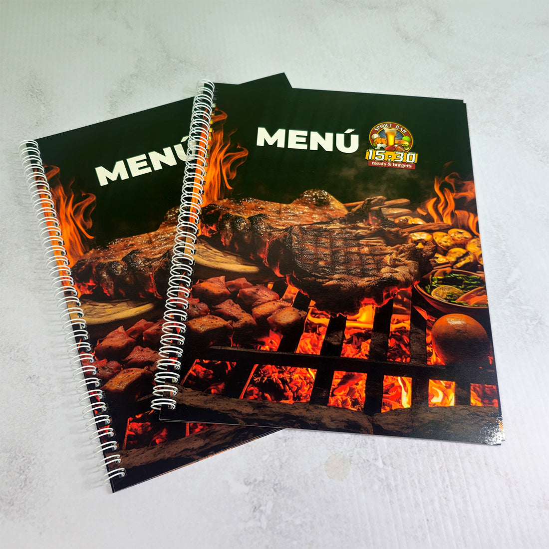12 Menú Restaurantes Tamaño Carta Con Espiral Laminados Incluye: 6 HOJAS / 12  PAGINAS