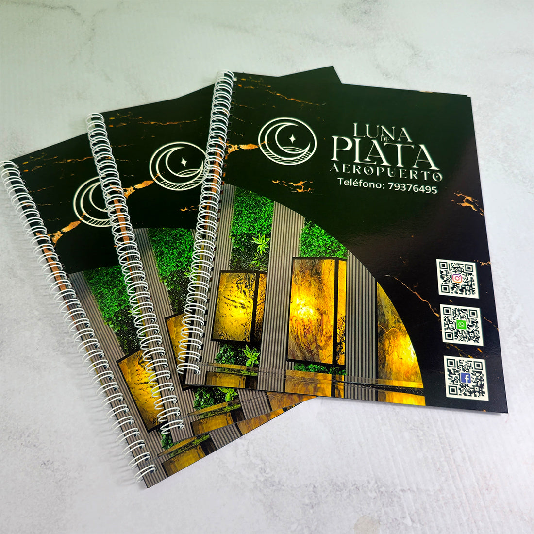 12 Menús Restaurantes Tamaño Carta Con Espiral Laminados Incluye: 3 HOJAS / 6 PAGINAS