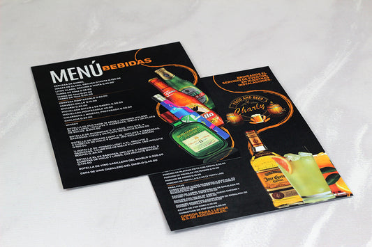 12 Menús para Restaurantes Laminados Tiro y Retiro Tamano: Carta u Oficio