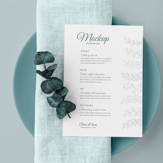 25 Menús o Programas para Bodas. Medidas 5x8 pulgadas