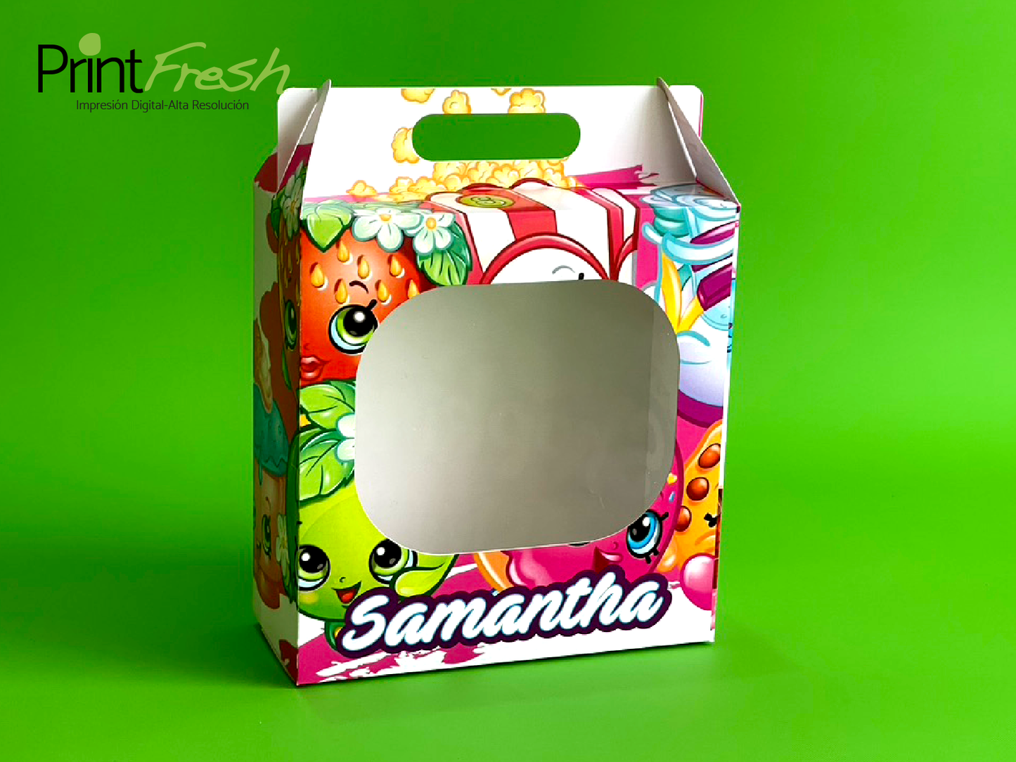 25 Loncheritas Personalizadas Para Fiestas Infantiles Medidas 6.5x6.5x3 pulgadas.