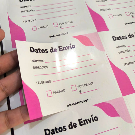 Etiquetas Adhesivas Personalizadas Medidas: 2x4 pulgadas.