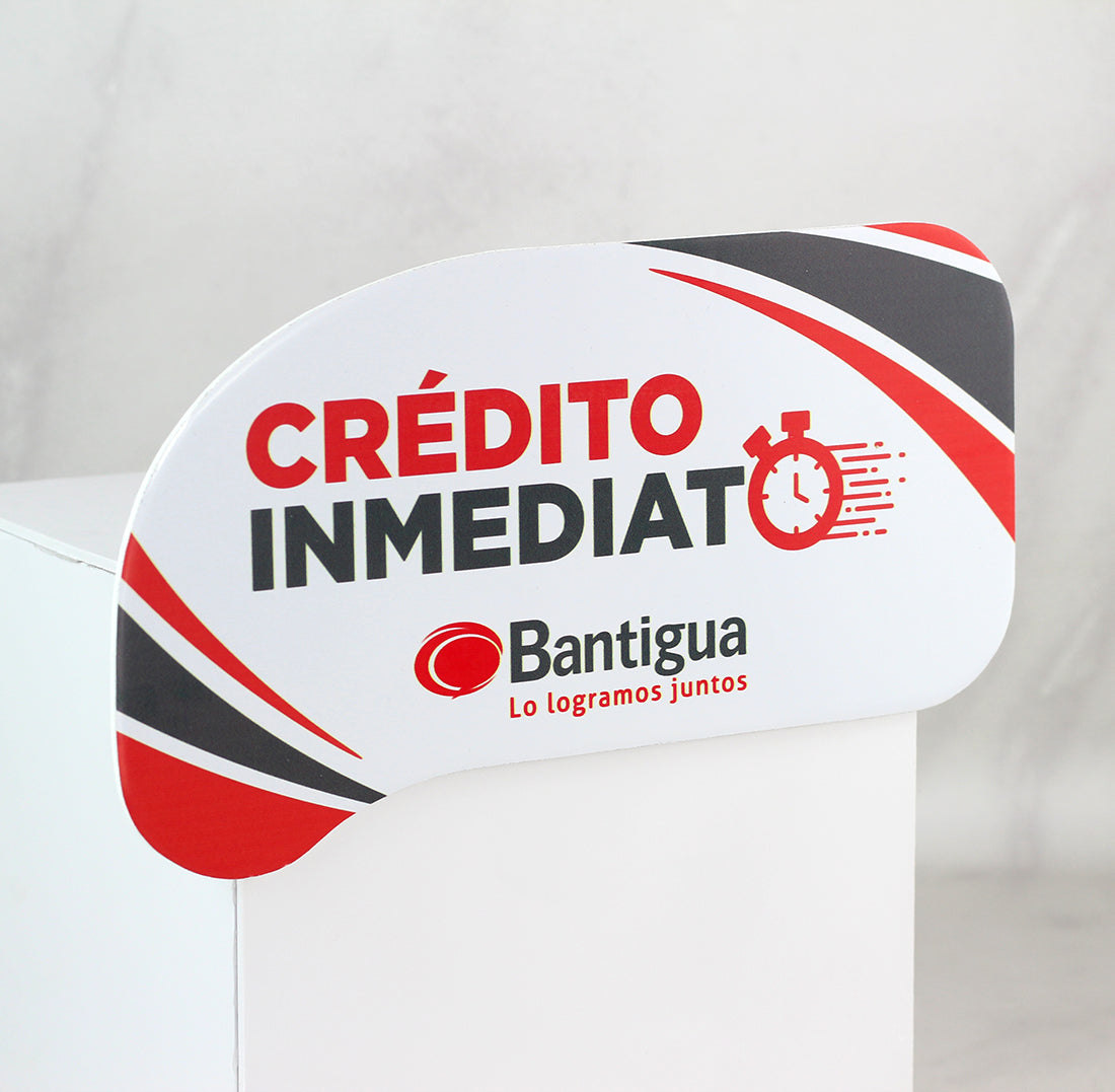 500 Habladores de Gondola Rígidos en PVC de 3mm Troquelados. Medidas: 8x4 pulgadas