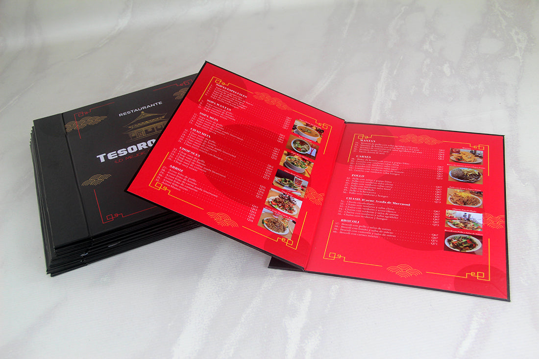 12 Menús Premium para Restaurantes. Medidas 10.5x12 pulgadas.