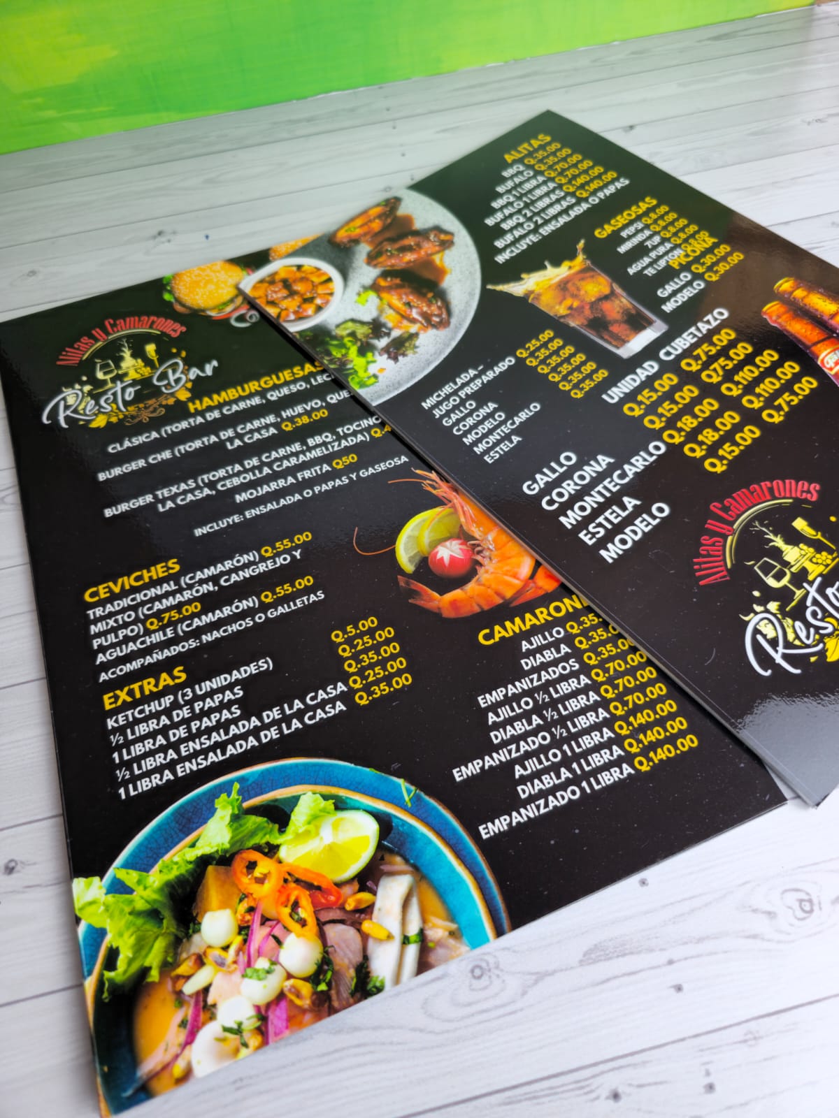 12 Menús para Restaurantes Oficio Laminados Tiro y Retiro