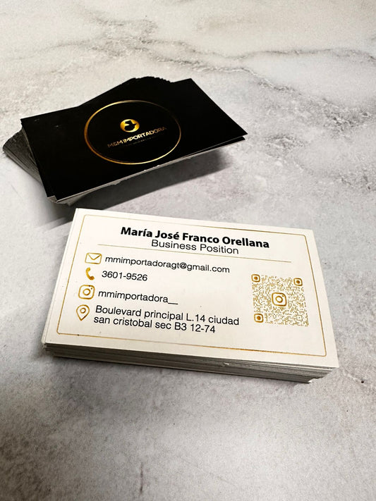Ciento de Tarjetas de Presentación Tiro y Retiro con Laminado Mate o Brillante