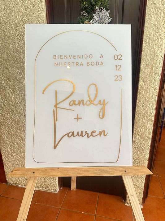 Rótulo ACRILICO Personalizado con Vinil Adhesivo
