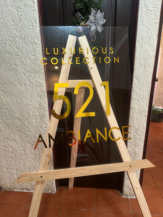 Rótulo ACRILICO Personalizado con Vinil Adhesivo