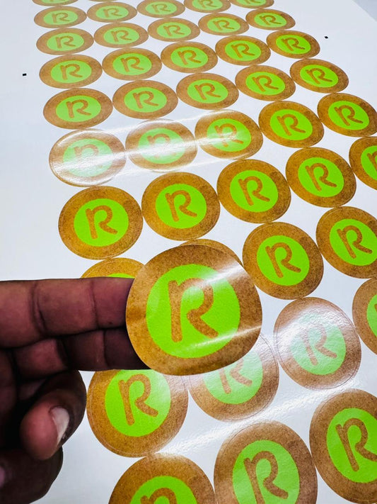 Ciento de Stickers Impresión Vinil Textil 2.5 pulgadas circulares