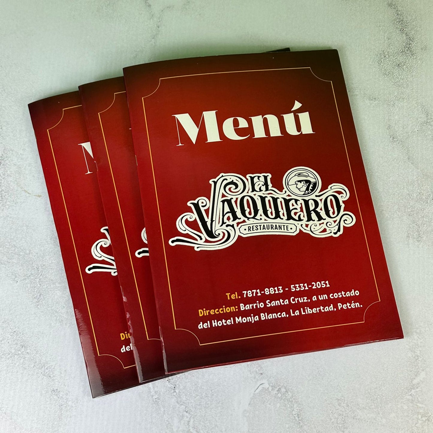 12 Menús para Restaurante Laminados Medidas: 12x19 pulgadas.