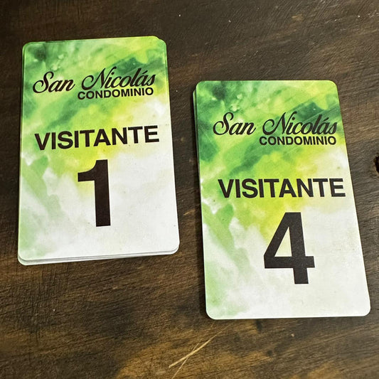 12 Marbetes Personalizados Full Color. Medidas: 8.5x5.5 cm