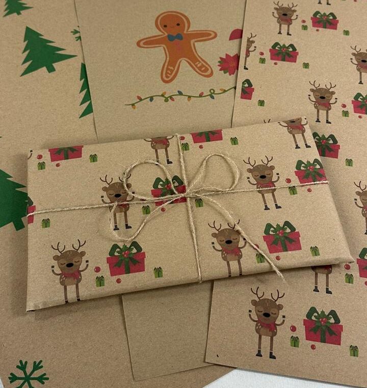 1 Ciento Papel de Regalo Bond o Kraft Personalizado Medidas: 12.5x18 PULGADAS.