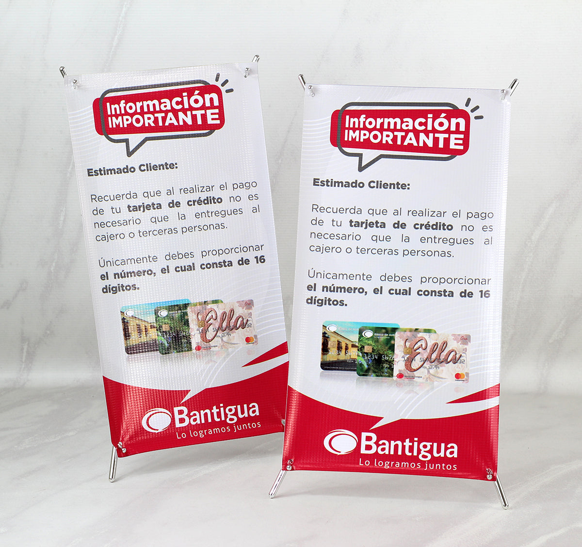 Banner X De Escritorio MEDIDAS: 23x43 cm