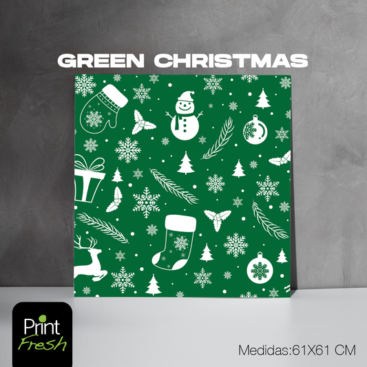 Backs para Fotografía (GREEN CHRISTMAS) Medida 60x60cm.