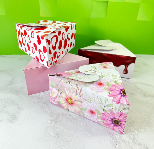 12 Unidades de Cajas Tipo Pie Grandes Personalizadas Medidas: 22.5 cm en los tres lados y 9.5 cm de alto.