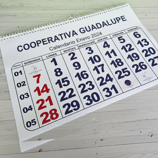 Ciento de Calendarios Corporativos 12x18 pulgadas Full Color