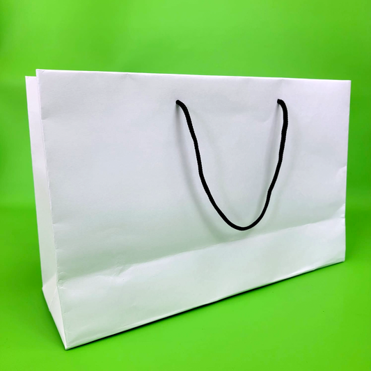 Ciento de Bolsas Tipo Boutique Blanca Medidas: 37x24x10cm