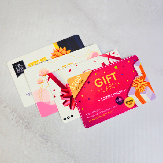 12 Gift Cards Personalizadas Impresión Sublimado. Medidas: 8x5cm.