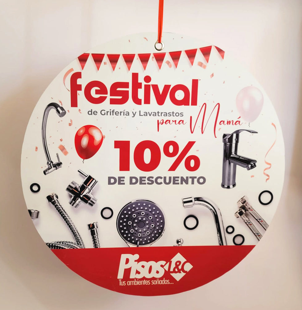 12 Rótulos Colgantes de PVC para Tiendas. Medidas: 60cm.