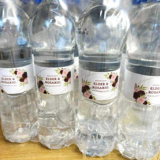 500 Etiquetas para Botellas Agua Pura. Medidas: 22x5 cm.