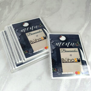 12 Menús para Restaurantes Tamaño Carta Laminado Rígido Encapsulado Incluye: 3 HOJAS / 6 PAGINAS