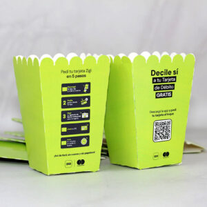 Ciento de Cajas para POP-CORN Personalizadas Medidas: 6×12 CM.