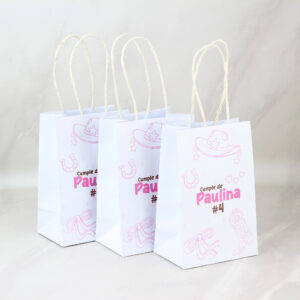 1 Ciento de Bolsas Bond Impresa Pequeña Medidas:17.5×23.5x10 cm